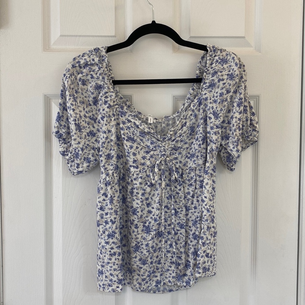 Calista Blue Floral Top